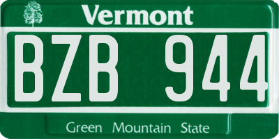 VT license plate BZB944