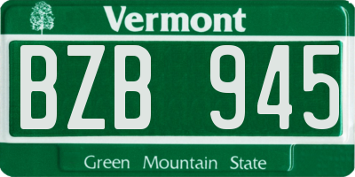 VT license plate BZB945