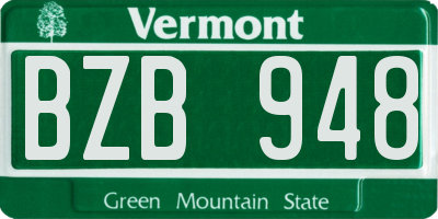 VT license plate BZB948