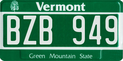 VT license plate BZB949