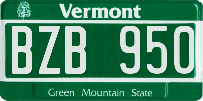 VT license plate BZB950