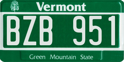 VT license plate BZB951