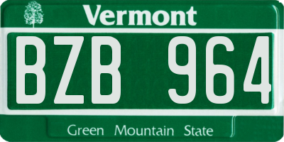 VT license plate BZB964