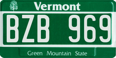 VT license plate BZB969