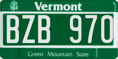 VT license plate BZB970