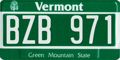 VT license plate BZB971