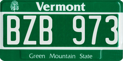 VT license plate BZB973