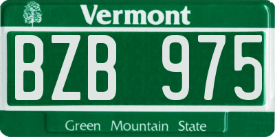 VT license plate BZB975