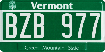 VT license plate BZB977