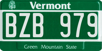 VT license plate BZB979