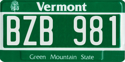 VT license plate BZB981