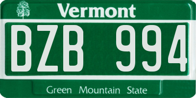 VT license plate BZB994