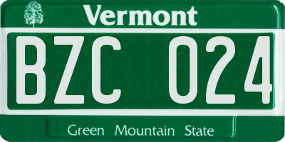 VT license plate BZC024