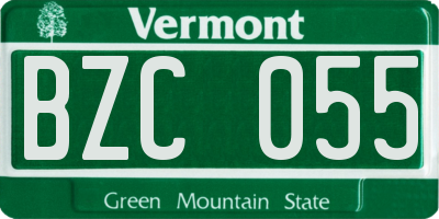 VT license plate BZC055