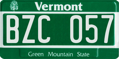 VT license plate BZC057