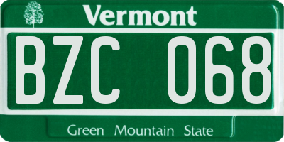 VT license plate BZC068