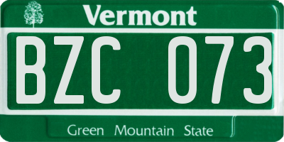VT license plate BZC073