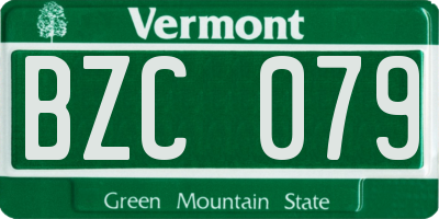 VT license plate BZC079