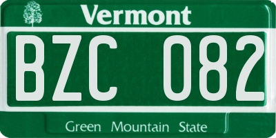 VT license plate BZC082