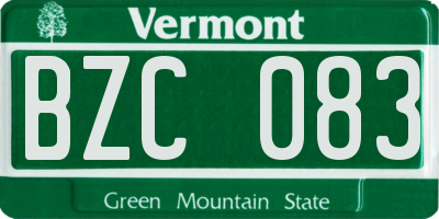VT license plate BZC083