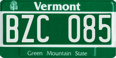 VT license plate BZC085