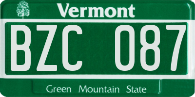VT license plate BZC087