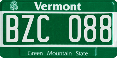 VT license plate BZC088