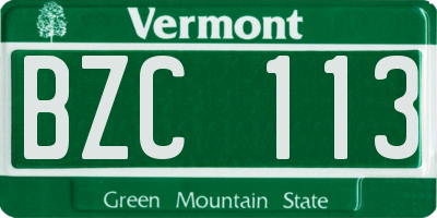 VT license plate BZC113