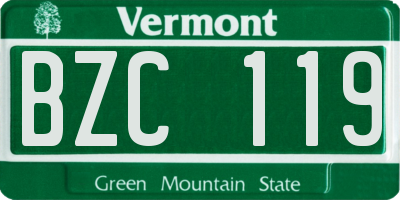VT license plate BZC119