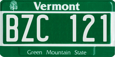 VT license plate BZC121