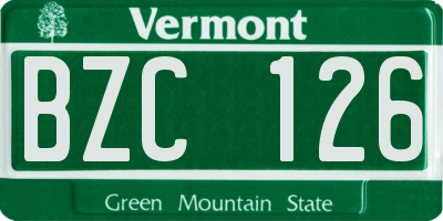 VT license plate BZC126