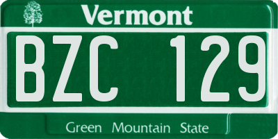 VT license plate BZC129