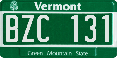 VT license plate BZC131