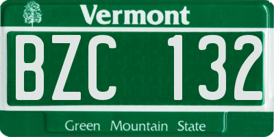 VT license plate BZC132