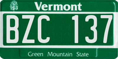 VT license plate BZC137