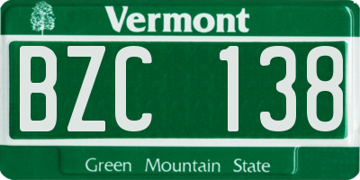 VT license plate BZC138
