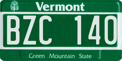 VT license plate BZC140