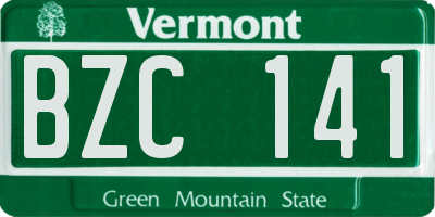 VT license plate BZC141