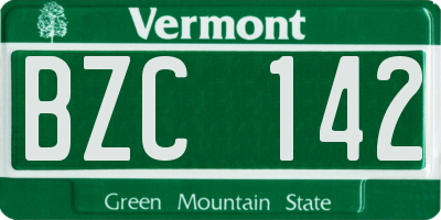 VT license plate BZC142