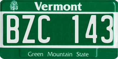 VT license plate BZC143