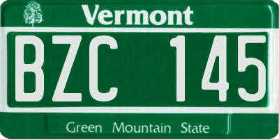 VT license plate BZC145
