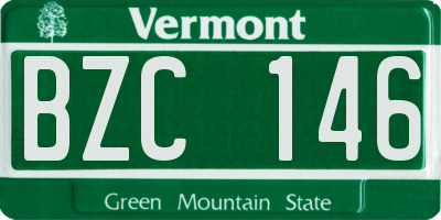 VT license plate BZC146