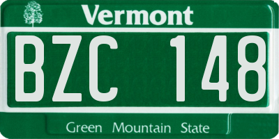 VT license plate BZC148