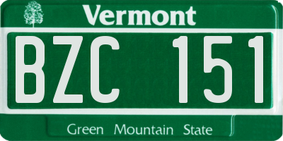 VT license plate BZC151