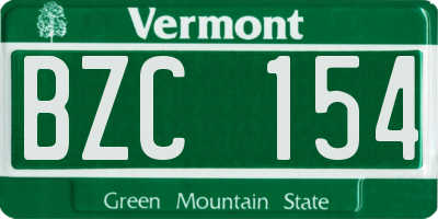 VT license plate BZC154