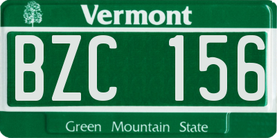 VT license plate BZC156