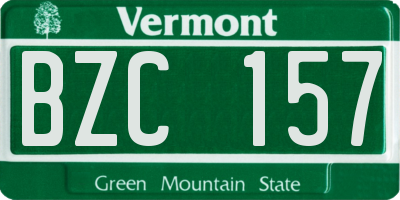 VT license plate BZC157