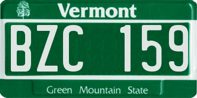 VT license plate BZC159