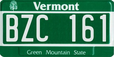 VT license plate BZC161