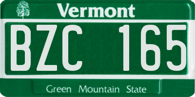 VT license plate BZC165